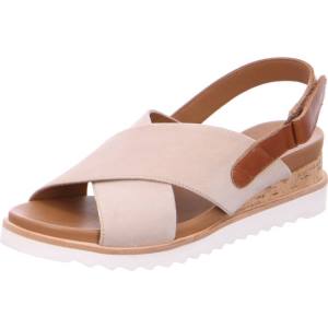 Beige Ara Shoes Wedge Valencia Sand Women's Sandals | ARA578TYR