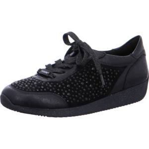 Black Ara Shoes Lissabon Women's Sneakers | ARA546SME