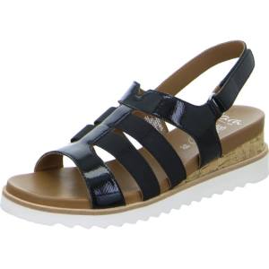 Black Ara Shoes Wedge Valencia Women's Sandals | ARA612IDG