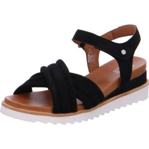 Black Ara Shoes Wedge Valencia Women's Sandals | ARA708YJB