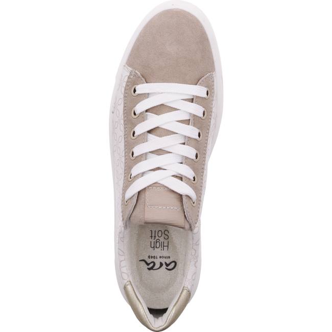 Beige Ara Shoes Courtyard Sand Platinum Women's Sneakers | ARA251RIW