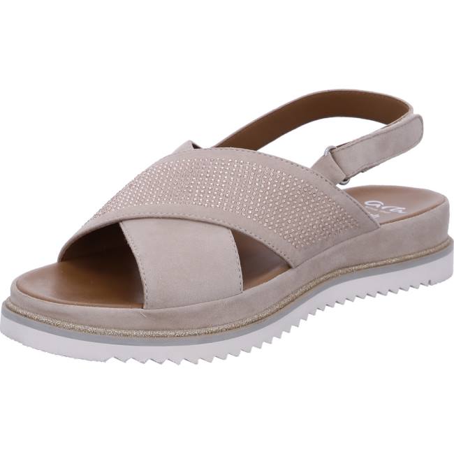 Beige Ara Shoes Dubai Sand Women\'s Sandals | ARA901KID