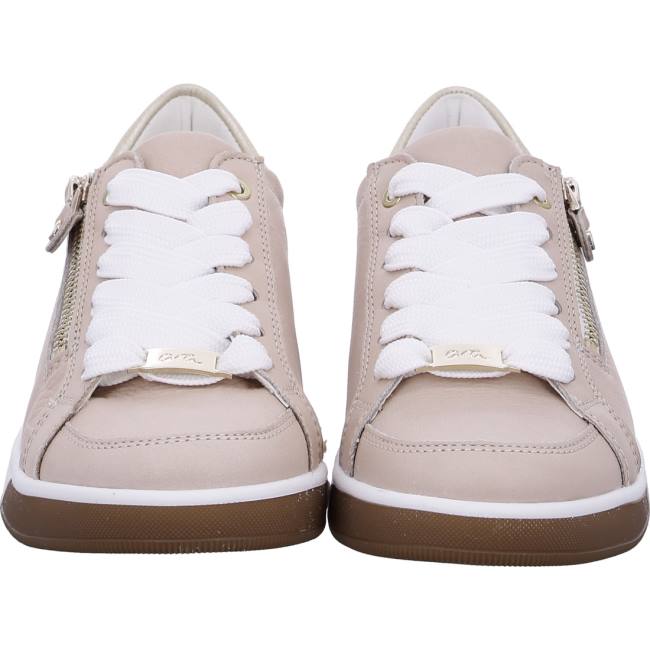 Beige Ara Shoes Lace-ups Rom Nude Women's Sneakers | ARA891QNX