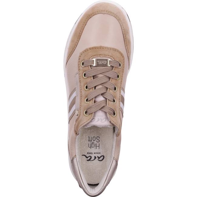 Beige Ara Shoes Lace-ups Sapporo Nude Women's Sneakers | ARA854VGQ