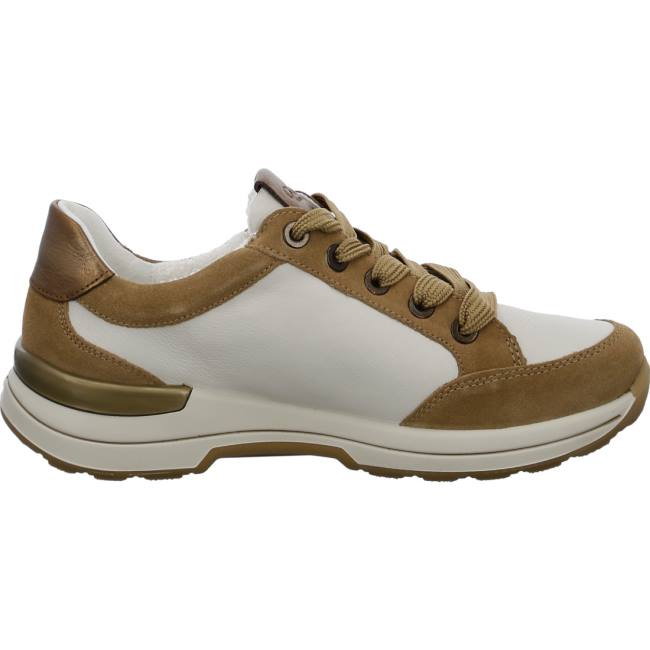 Beige Ara Shoes Nwhite Sand Women's Sneakers | ARA491GQF