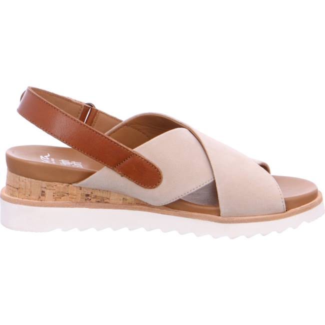 Beige Ara Shoes Wedge Valencia Sand Women's Sandals | ARA578TYR