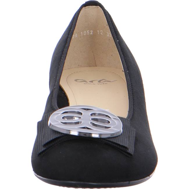 Black Ara Shoes Ballet Pumps Bari Women's Ballerina | ARA058UQP