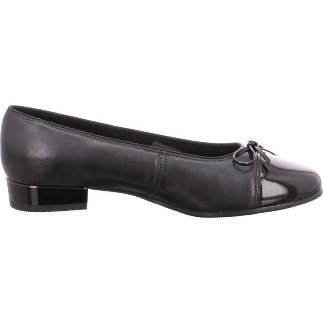 Black Ara Shoes Ballet Pumps Bari Women's Ballerina | ARA781LFW