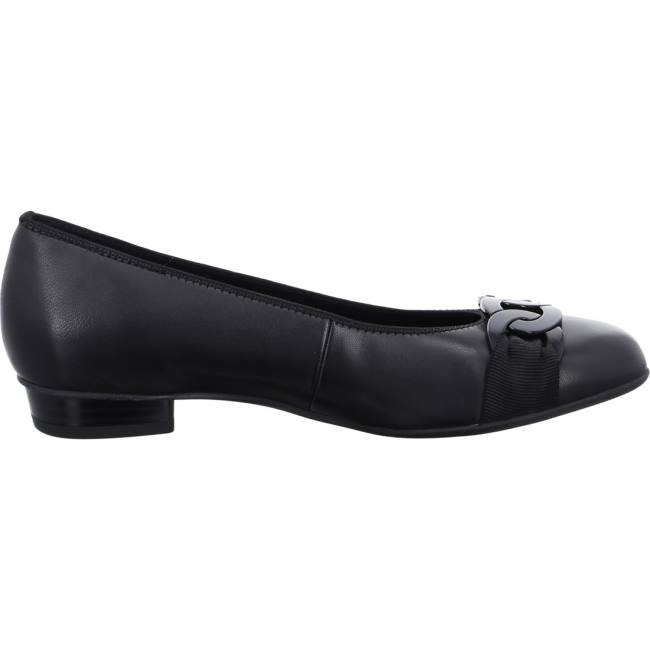 Black Ara Shoes Ballet Pumps Bari Women's Ballerina | ARA859IML