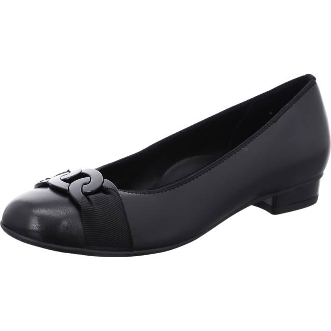 Black Ara Shoes Ballet Pumps Bari Women\'s Ballerina | ARA859IML