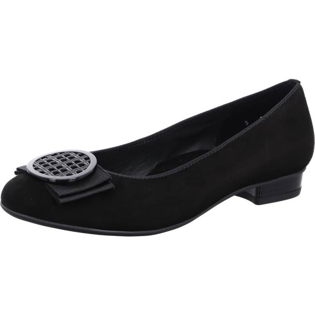 Black Ara Shoes Ballet Pumps Bari Women\'s Ballerina | ARA918VHU