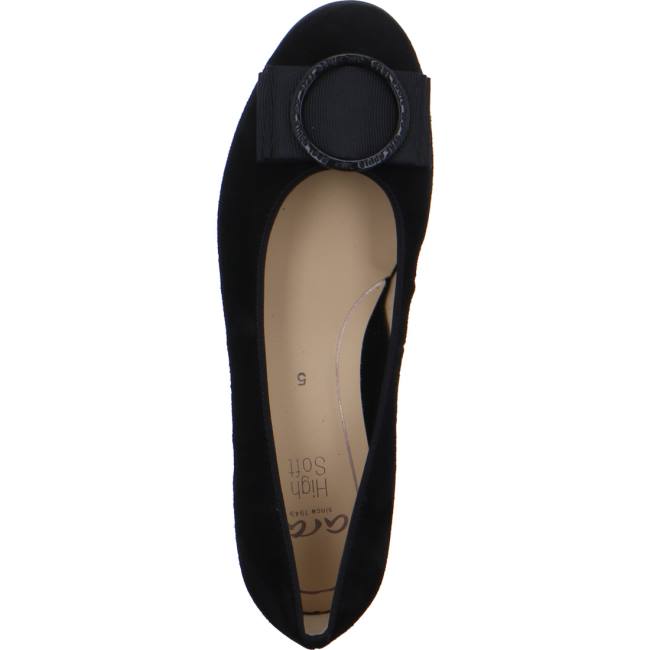 Black Ara Shoes Ballet Pumps Sardinia Women's Ballerina | ARA648MJC