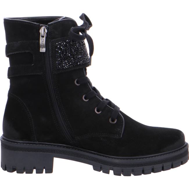 Black Ara Shoes Combat Jackson Women's Boots | ARA430IHE