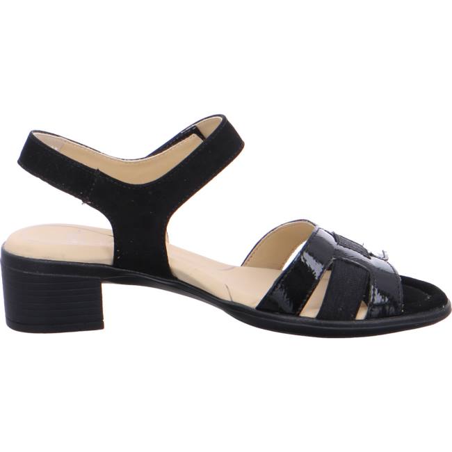 Black Ara Shoes Heeled Lugano Women's Sandals | ARA802WKO