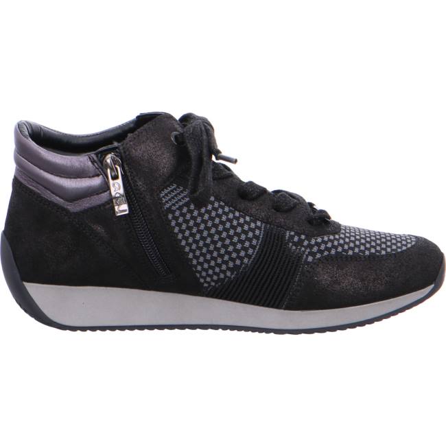 Black Ara Shoes High Top Lissabon Women's Sneakers | ARA972GKQ