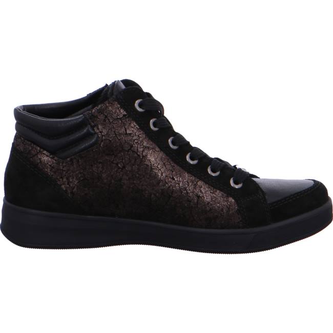 Black Ara Shoes High Top Rom Women's Boots | ARA479IGJ