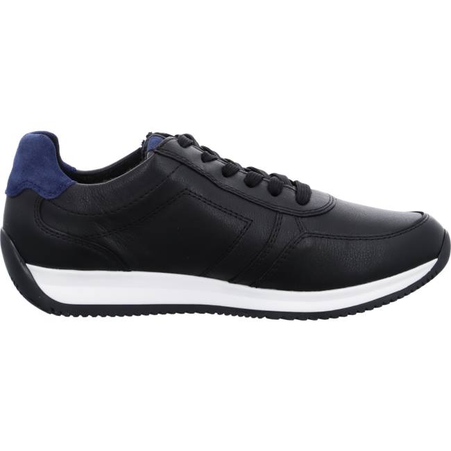 Black Ara Shoes Lisboa Men's Sneakers | ARA429UXT