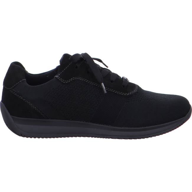 Black Ara Shoes Lisboa Men's Sneakers | ARA493JNV