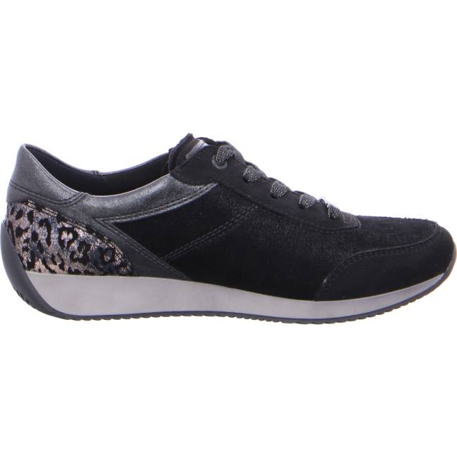 Black Ara Shoes Lissabon Women's Sneakers | ARA231NQI