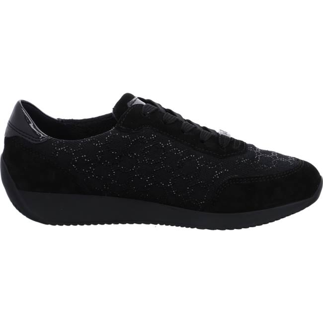 Black Ara Shoes Lissabon Women's Sneakers | ARA490LIY