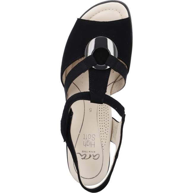 Black Ara Shoes Lugano Women's Sandals | ARA763TXS