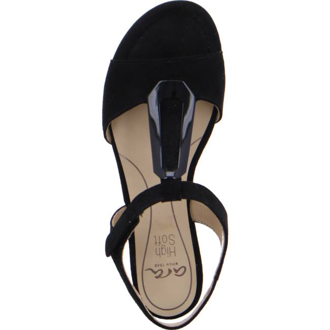 Black Ara Shoes Vegas Women's Sandals | ARA891ZVA