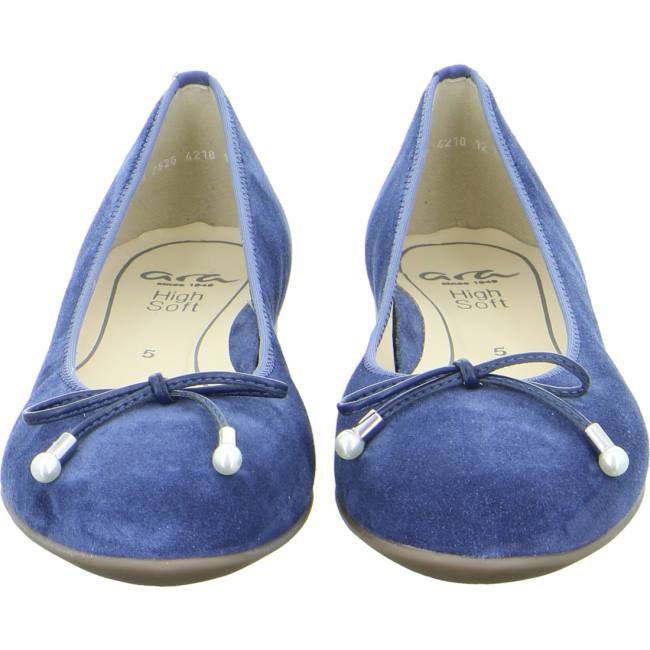 Blue Ara Shoes Ballet Pumps Sardinia Indigo Women's Ballerina | ARA792SRJ