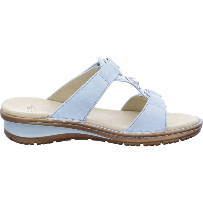 Blue Ara Shoes Hawaii Aqua Women's Mules | ARA198BGF