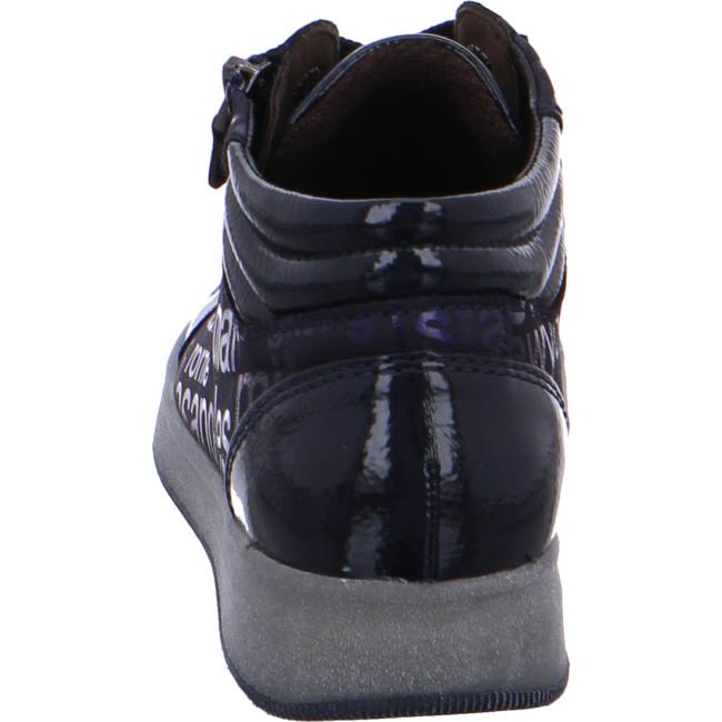 Blue Ara Shoes High Top Rom Navy Women's Boots | ARA067HJW