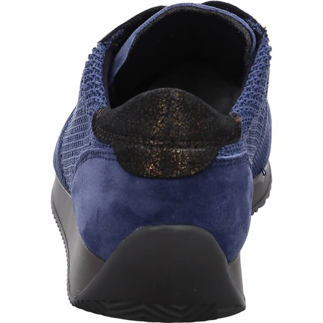 Blue Ara Shoes Lissabon Indigo Women's Sneakers | ARA614WGA