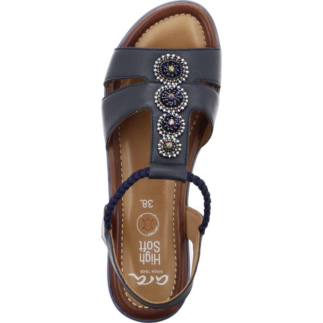 Blue Ara Shoes Wedge Kreta Women's Sandals | ARA851DMZ