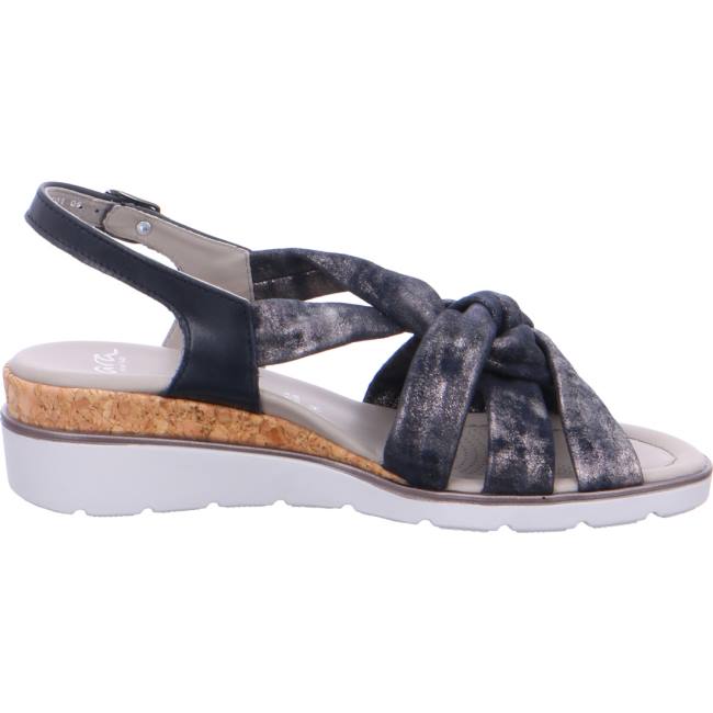 Blue Ara Shoes Wedge Lugano Women's Sandals | ARA891ITE