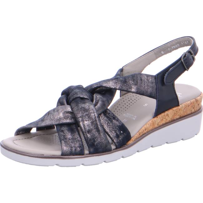 Blue Ara Shoes Wedge Lugano Women\'s Sandals | ARA891ITE