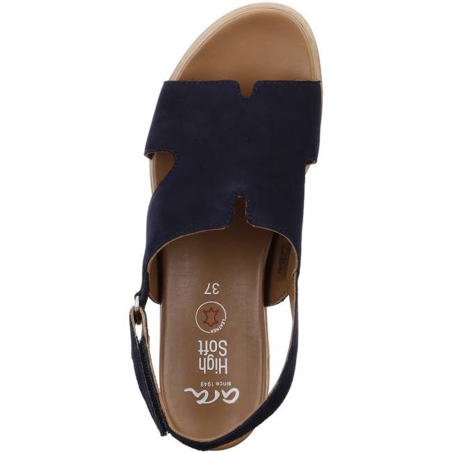 Blue Ara Shoes Wedge Valencia Women's Sandals | ARA385VQX