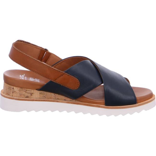 Blue Ara Shoes Wedge Valencia Women's Sandals | ARA582HVW