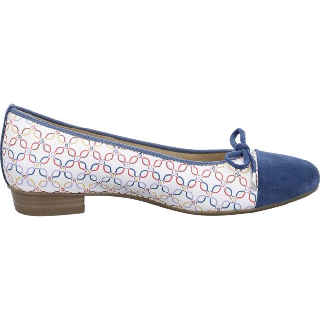 Blue / White Ara Shoes Ballet Pumps Bari Women's Ballerina | ARA682BPA