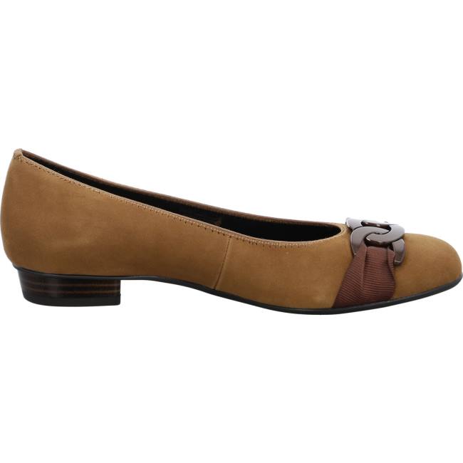 Brown Ara Shoes Ballet Pumps Bari Whisky Women's Ballerina | ARA260XJP