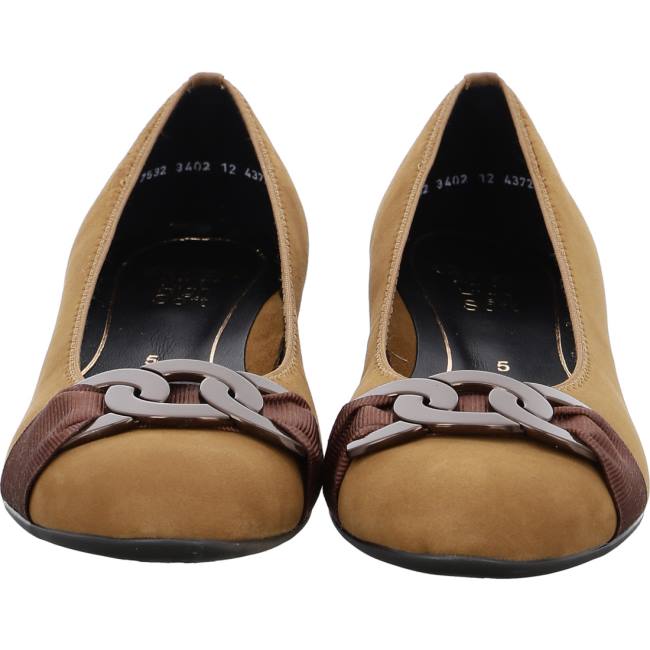 Brown Ara Shoes Ballet Pumps Bari Whisky Women's Ballerina | ARA260XJP