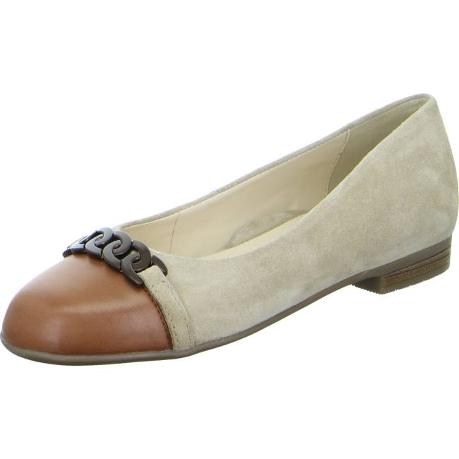 Brown Ara Shoes Ballet Pumps Sardinia Sand Brandy Women\'s Ballerina | ARA185NKC