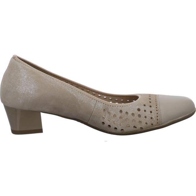 Brown Ara Shoes Court Shoes Nizza Sand Women's Pumps | ARA471TVD