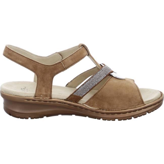 Brown Ara Shoes Hawaii Whisky Women's Sandals | ARA683OVM