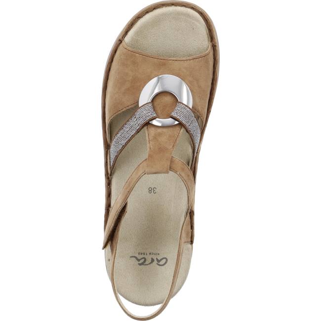 Brown Ara Shoes Hawaii Whisky Women's Sandals | ARA683OVM