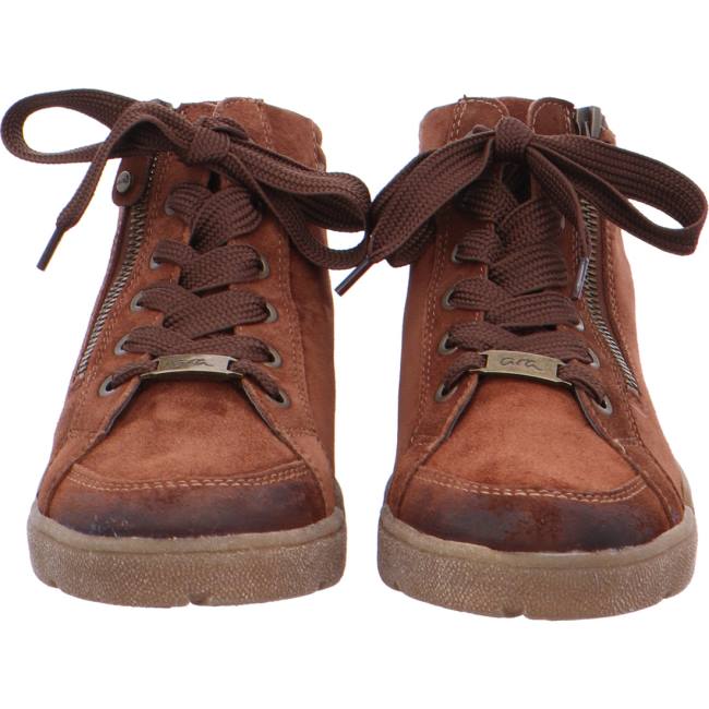 Brown Ara Shoes High Top Rom Women's Sneakers | ARA348YTL