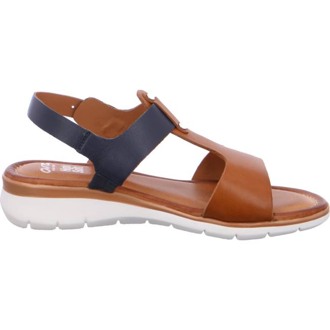 Brown Ara Shoes Kreta Cognac-blue Women's Sandals | ARA325XWQ