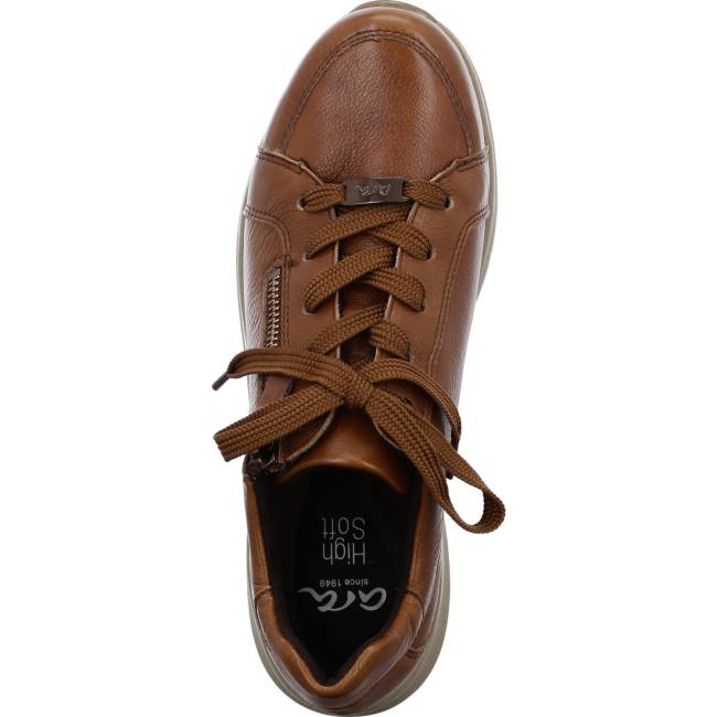 Brown Ara Shoes Osaka Cognac Women's Sneakers | ARA058OQX