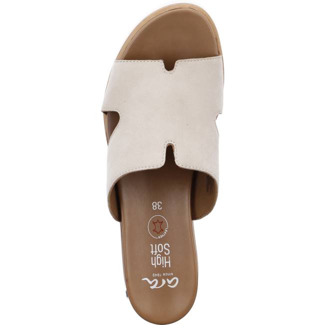 Brown Ara Shoes Valencia Sand Women's Mules | ARA287HFV