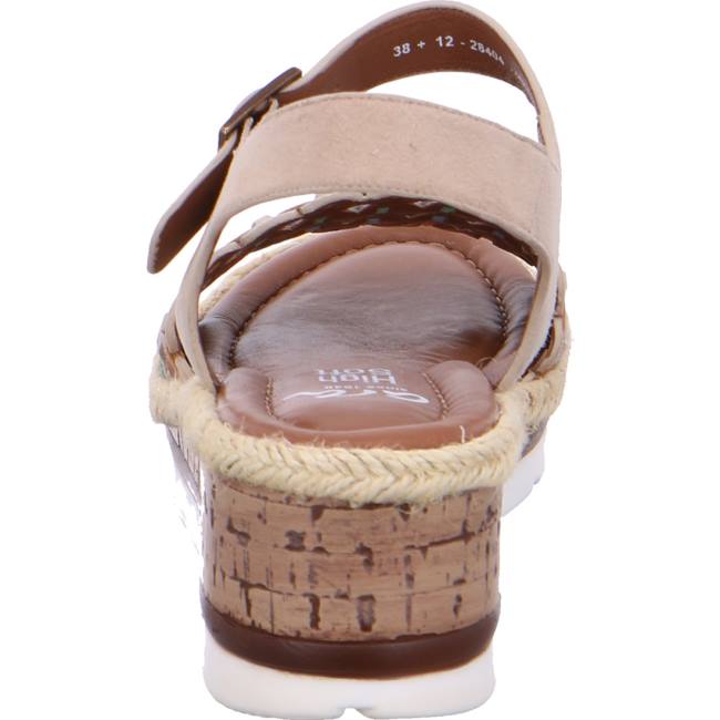 Brown Ara Shoes Wedge Cadiz Sand Women's Sandals | ARA240GZE