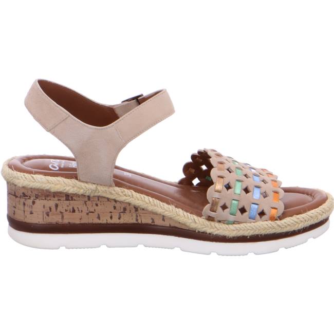 Brown Ara Shoes Wedge Cadiz Sand Women's Sandals | ARA240GZE