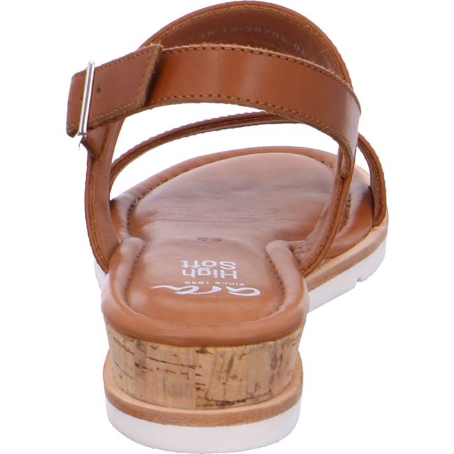 Brown Ara Shoes Wedge Carmel Cognac Women's Sandals | ARA836XKM