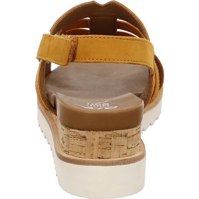 Brown Ara Shoes Wedge Valencia Ochre Women's Sandals | ARA204UHZ